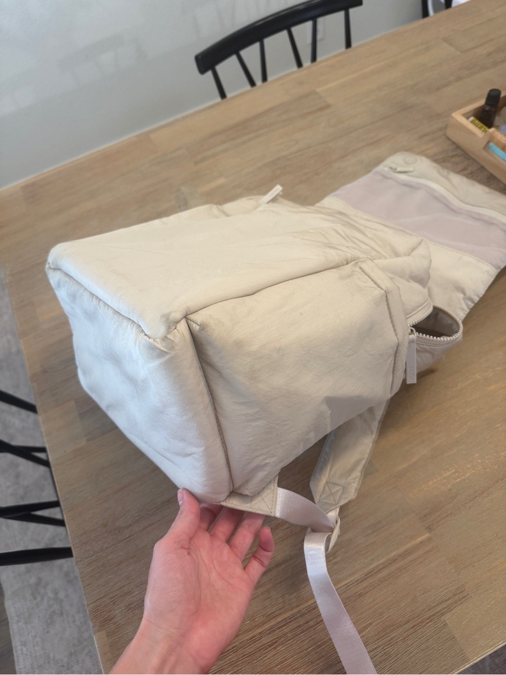 Calpak Diaper Backpack with Laptop Sleeve in Oatmeal - Picture 7 of 10